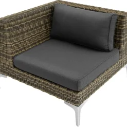 tectake Modulaire wickerset Villanova hoek rechts met aluminium frame Discount