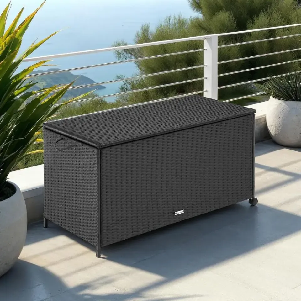 tectake Opbergbox Kuusamo met aluminium frame en wielen 297l, 117x54x64cm Sale