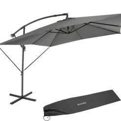 tectake Parasol Apollon met slinger 2,5 x 2,5 m, Lichtgrijs Best