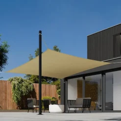 tectake Polyethyleen zonnezeil vierkant beige, Beige Sale