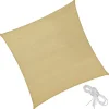 tectake Polyethyleen zonnezeil vierkant beige, Beige Outlet