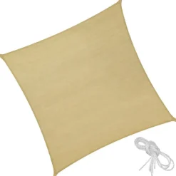 tectake Polyethyleen zonnezeil vierkant beige, Beige Outlet