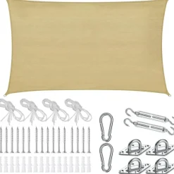 tectake Schaduwdoek Sunny, weerbestendig HDPE-materiaal met UV-bescherming New