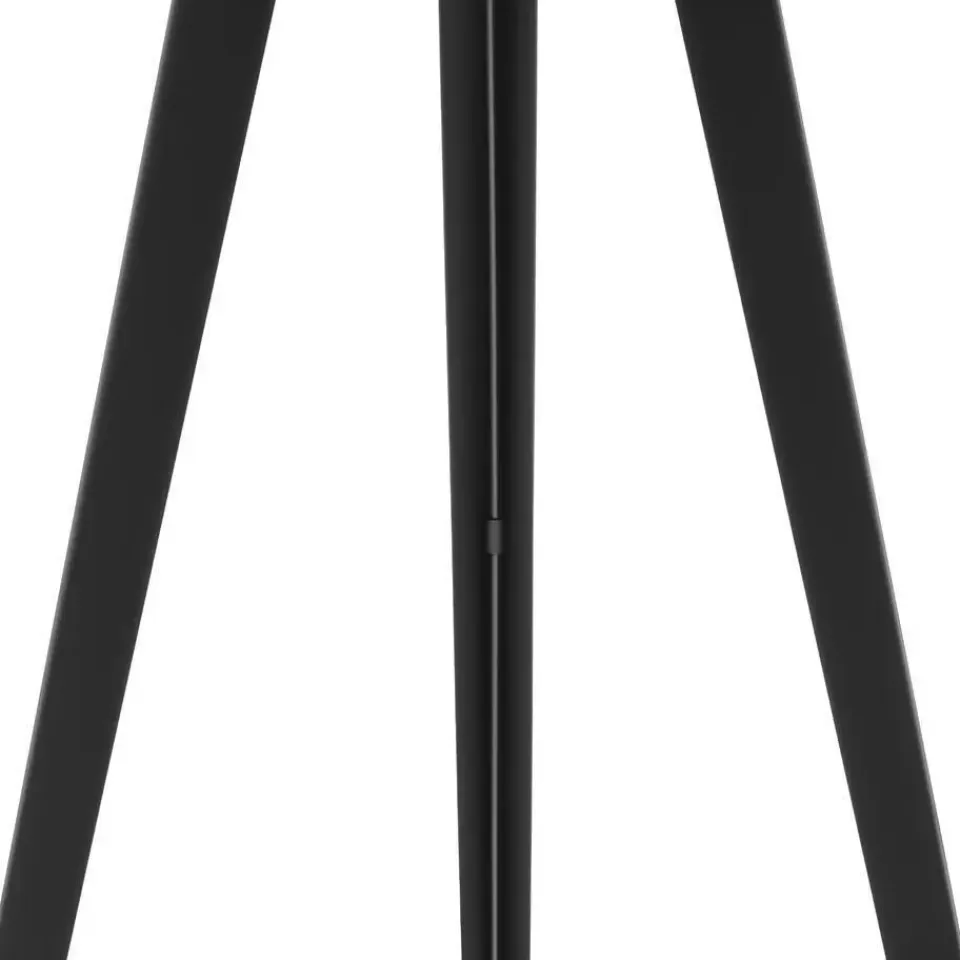 tectake Staande lamp Lunaris, textielkap, driepootsframe, Zwart New