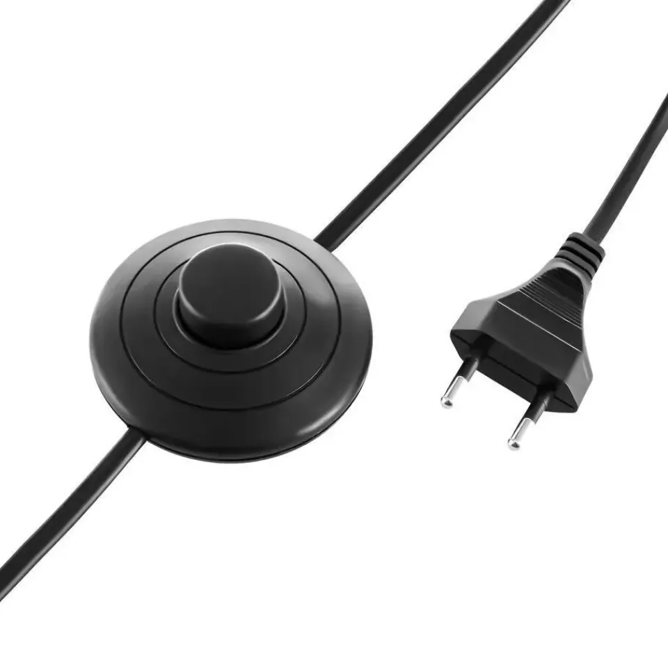 tectake Staande lamp Lunaris, textielkap, driepootsframe, Zwart New