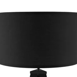 tectake Staande lamp Lunaris, textielkap, driepootsframe, Zwart New