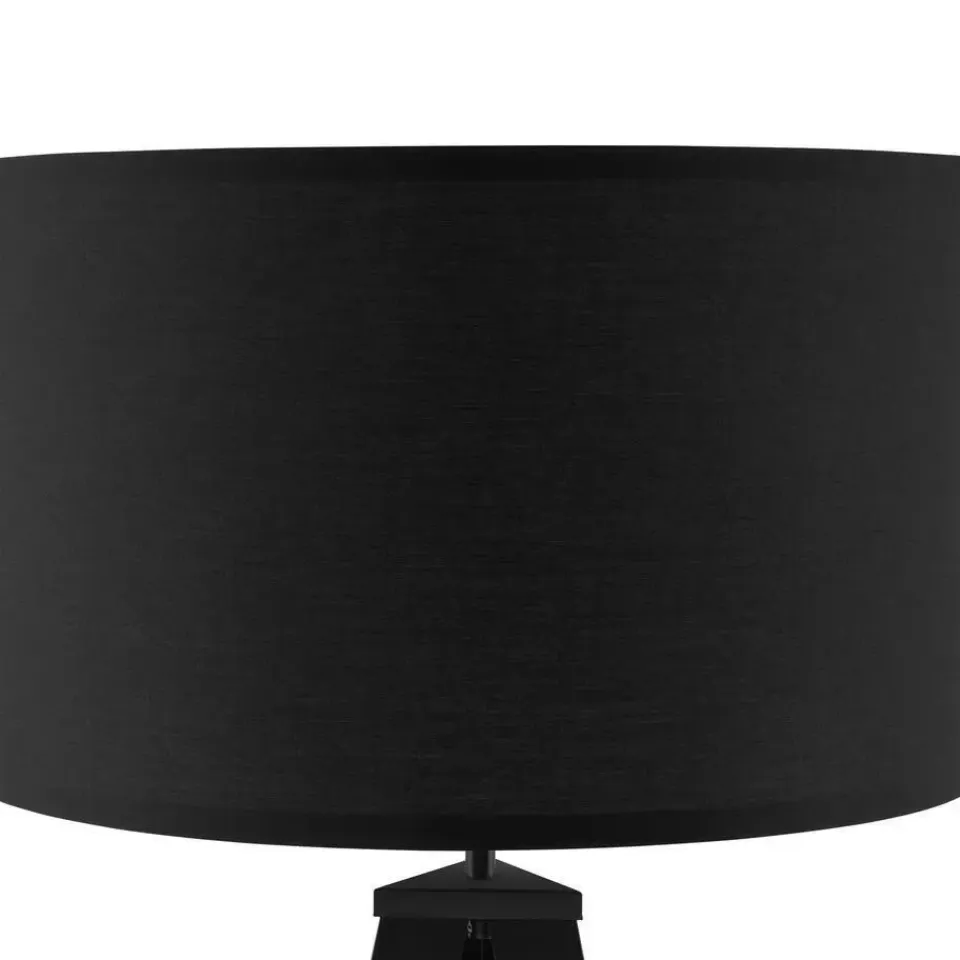 tectake Staande lamp Lunaris, textielkap, driepootsframe, Zwart New