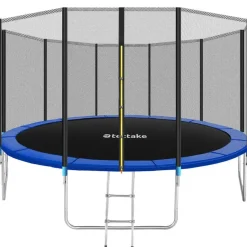 tectake Trampoline Garfunky met veiligheidsnet, Zwart/blauw Sale