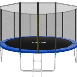 tectake Trampoline Garfunky met veiligheidsnet, Zwart/blauw Hot