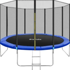 tectake Trampoline Garfunky met veiligheidsnet, Zwart/blauw Hot