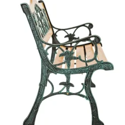 tectake Tuinbank Kathi 2-zitter van hout en gietijzer 124x60x83cm, Bruin Clearance