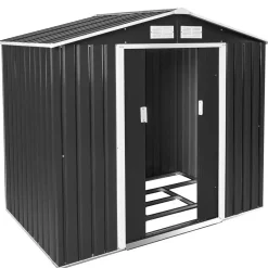 tectake Tuinhuis met zadeldak , Grijs/wit Clearance