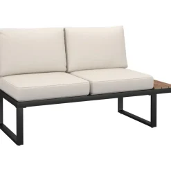tectake Tuin-loungeset Eliar, 4-delig, met aluminium frame, Zwart Clearance