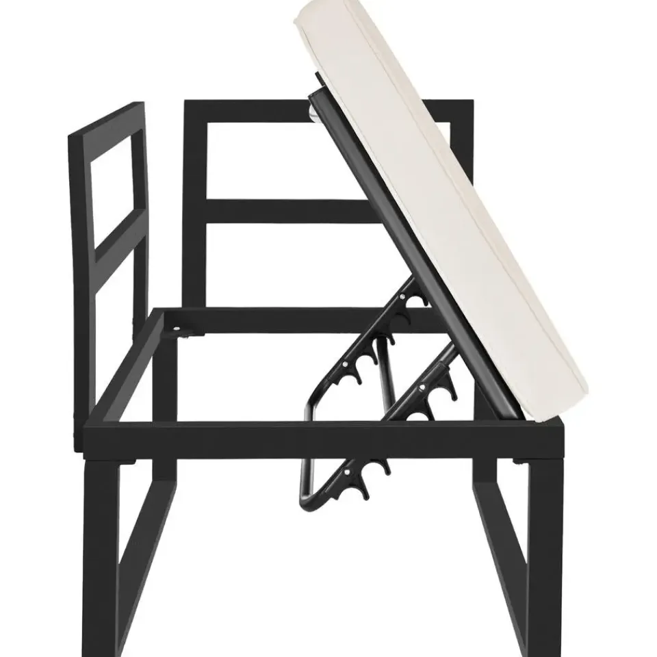 tectake Tuin-loungeset Eliar, 4-delig, met aluminium frame, Zwart Clearance