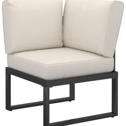 tectake Tuin-loungeset Eliar, 4-delig, met aluminium frame, Zwart Clearance