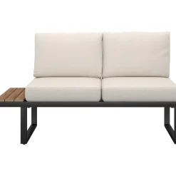 tectake Tuin-loungeset Eliar, 4-delig, met aluminium frame, Zwart Clearance