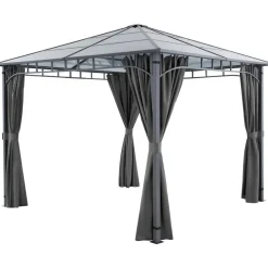 tectake Tuinpaviljoen Caracas, weerbestendig, polycarbonaat-dakplaten, Grijs