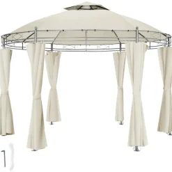 tectake Tuinpaviljoen Siana Ø 3.5m, Crème Clearance