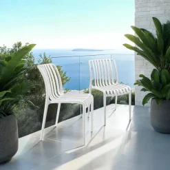 tectake Tuinstoelen Alcudia, weerbestendig, stapelbaar, Crème Best
