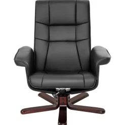 tectake TV-fauteuil met krukje model I, Zwart/bruin Online