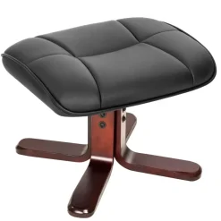 tectake TV-fauteuil met krukje model I, Zwart/bruin Online