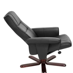 tectake TV-fauteuil met krukje model I, Zwart/bruin Online