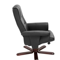 tectake TV-fauteuil met krukje model I, Zwart/bruin Online