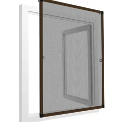 tectake Vliegenhor voor raamkozijnen - 100 x 120 cm - Bruin New