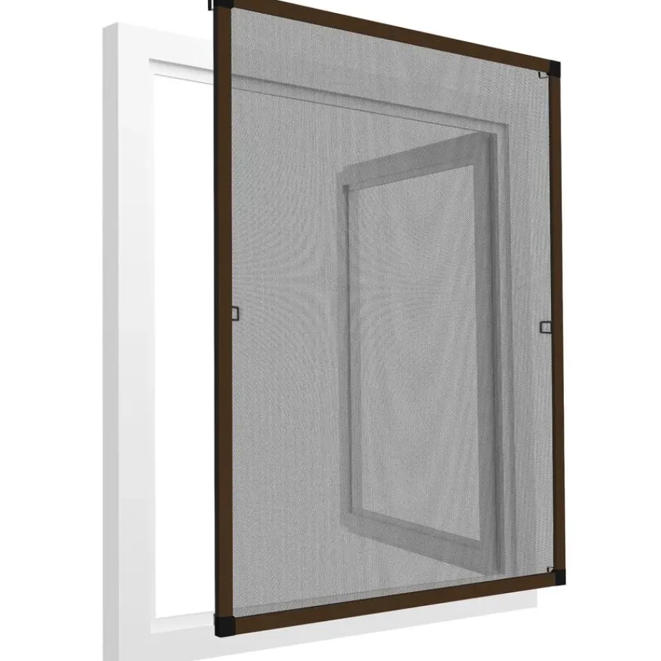 tectake Vliegenhor voor raamkozijnen - 100 x 120 cm - Bruin New