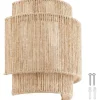 tectake Wandlamp Lignea Lux van jute in boho-stijl, 40W, Natuur Clearance