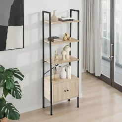 tectake Wandrek Brentwood 57,5x34x173cm, Industrieel Licht Hout, Eiken Sonoma Clearance