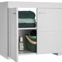 tectake Wastafelonderkast Idris, 2 vakken, draagkracht 35 kg, Wit Clearance