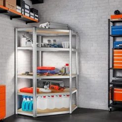 tectake Werkplaatsrek, Zilver Clearance