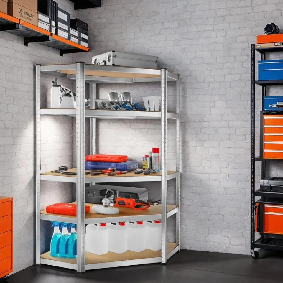 tectake Werkplaatsrek, Zilver Clearance