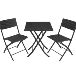 tectake Wicker balkonset Trevi, Zwart Sale