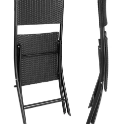 tectake Wicker balkonset Trevi, Zwart Sale