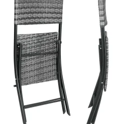 tectake Wicker balkonset Trevi, Grijs Outlet
