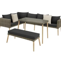 tectake Wicker lounge Pula met aluminium frame, Natuur Sale