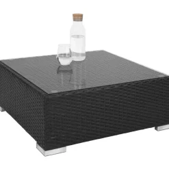 tectake Wicker loungeset met aluminium frame Marbella, Zwart Clearance