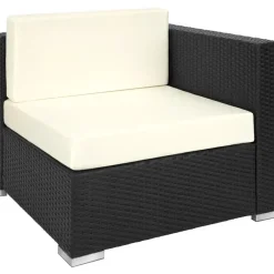 tectake Wicker loungeset met aluminium frame Marbella, Zwart Clearance