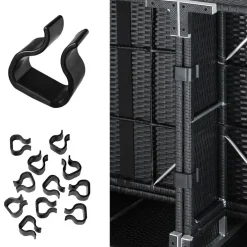 tectake Wicker loungeset met aluminium frame Marbella, Zwart Clearance