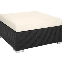 tectake Wicker loungeset met aluminium frame Marbella, Zwart Clearance