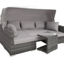 tectake Wicker loungeset San Marino met aluminium frame, Grijs Best