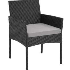 tectake Wicker loungeset Palese voor 4 personen - Zwart Best