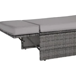 tectake Wicker loungesofa Corfu, Grijs Outlet