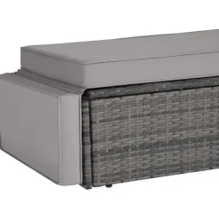 tectake Wicker loungesofa Corfu, Grijs Outlet