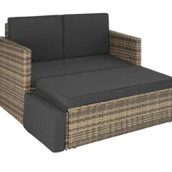 tectake Wicker loungesofa Corfu, Natuur Outlet