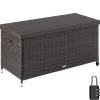 tectake Wicker opbergbox Kiruna met kunststof gaas, 120x55x61,5cm, 270l, Bruin New