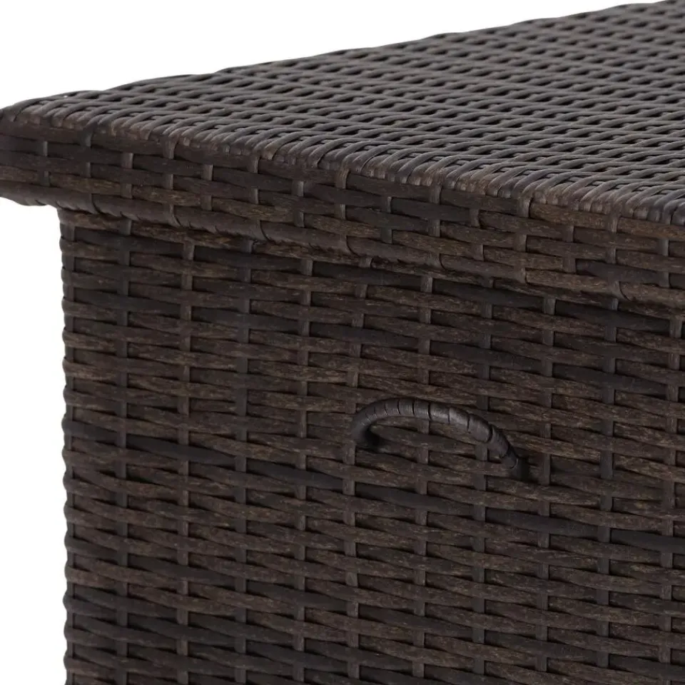 tectake Wicker opbergbox Kiruna met kunststof gaas, 120x55x61,5cm, 270l, Bruin New