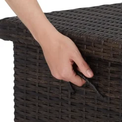 tectake Wicker opbergbox Kiruna met kunststof gaas, 120x55x61,5cm, 270l, Bruin New